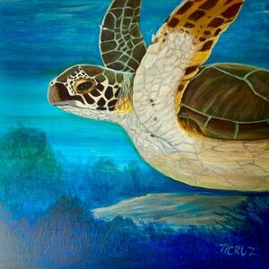 Sea Turtle Tile Art